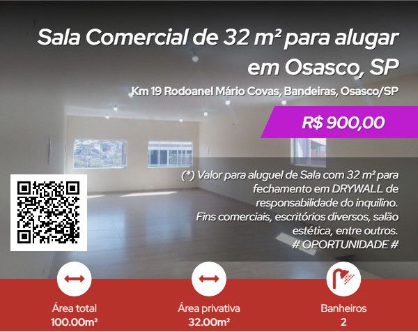 Im�vel Comercial - Aluguel - Bandeiras - Osasco - SP
